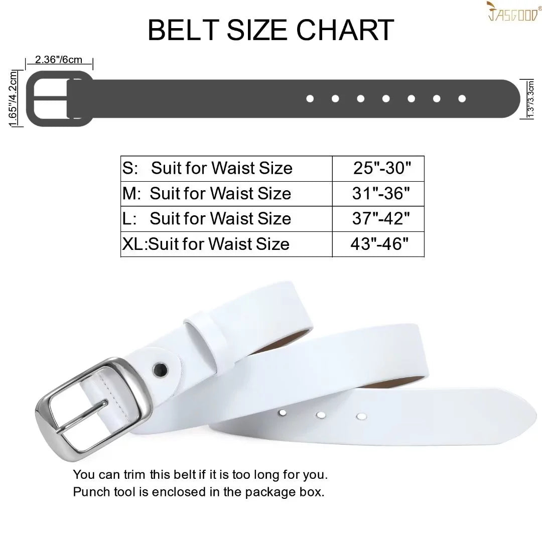 plus Size Belts for Women White Leather Belt for Jeans Pants