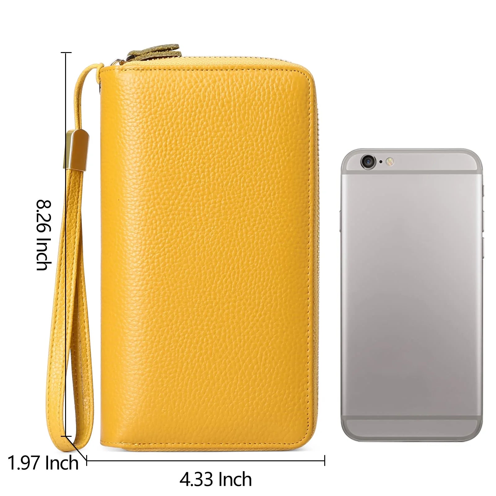Women Wallet RFID Blocking Zip around Credit Card Holder Phone Clutch, Leather