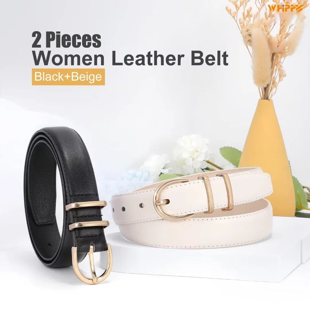 Women Leather Belts Ladies Dresses Belt for Jeans 3 Pack