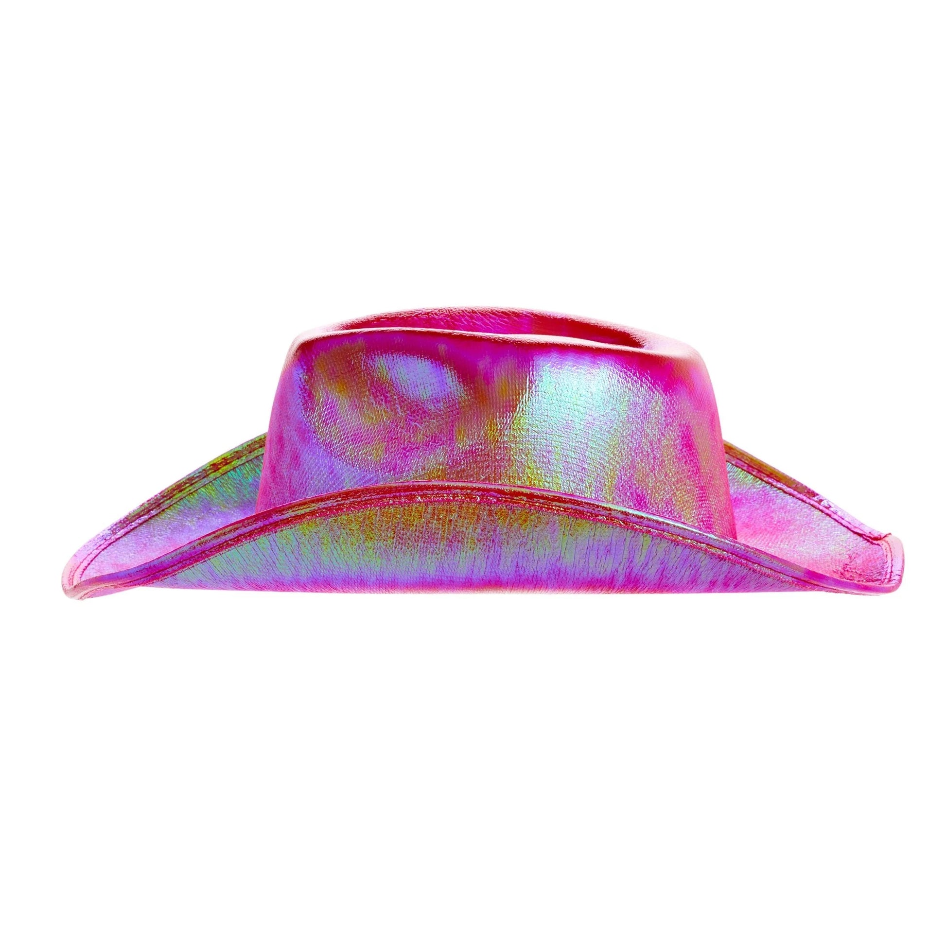 Pink Cowboy Hat - Sparkly Metallic Cowgirl Hat for Costume, Dress up Birthday, Bachelorette Party Accessories (Adult Size, Hot Pink)