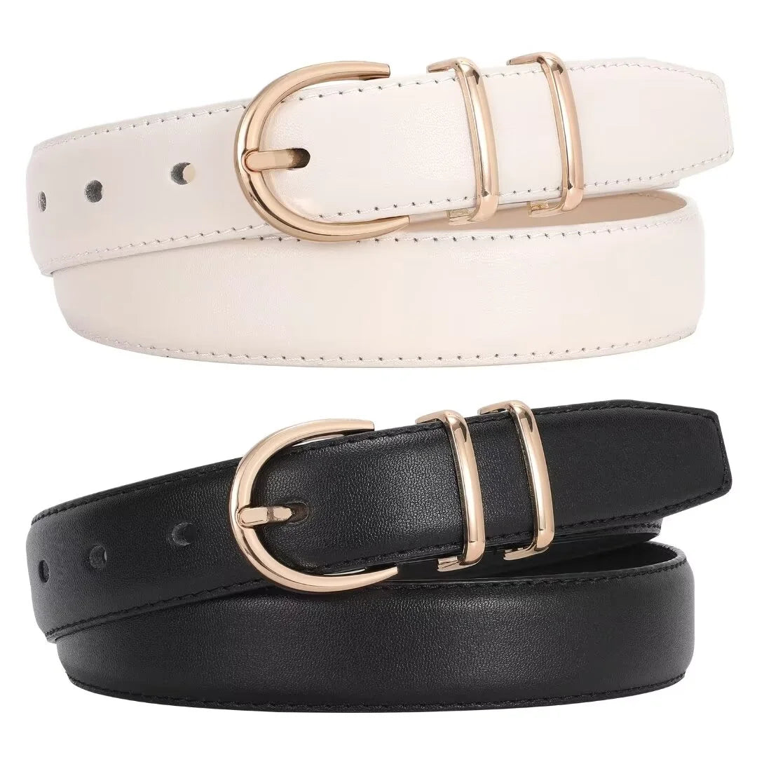 Women Leather Belts Ladies Dresses Belt for Jeans 3 Pack
