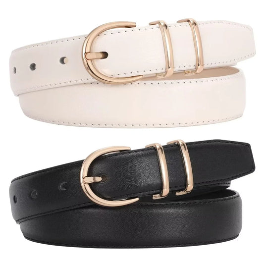 Women Leather Belts Ladies Dresses Belt for Jeans 3 Pack
