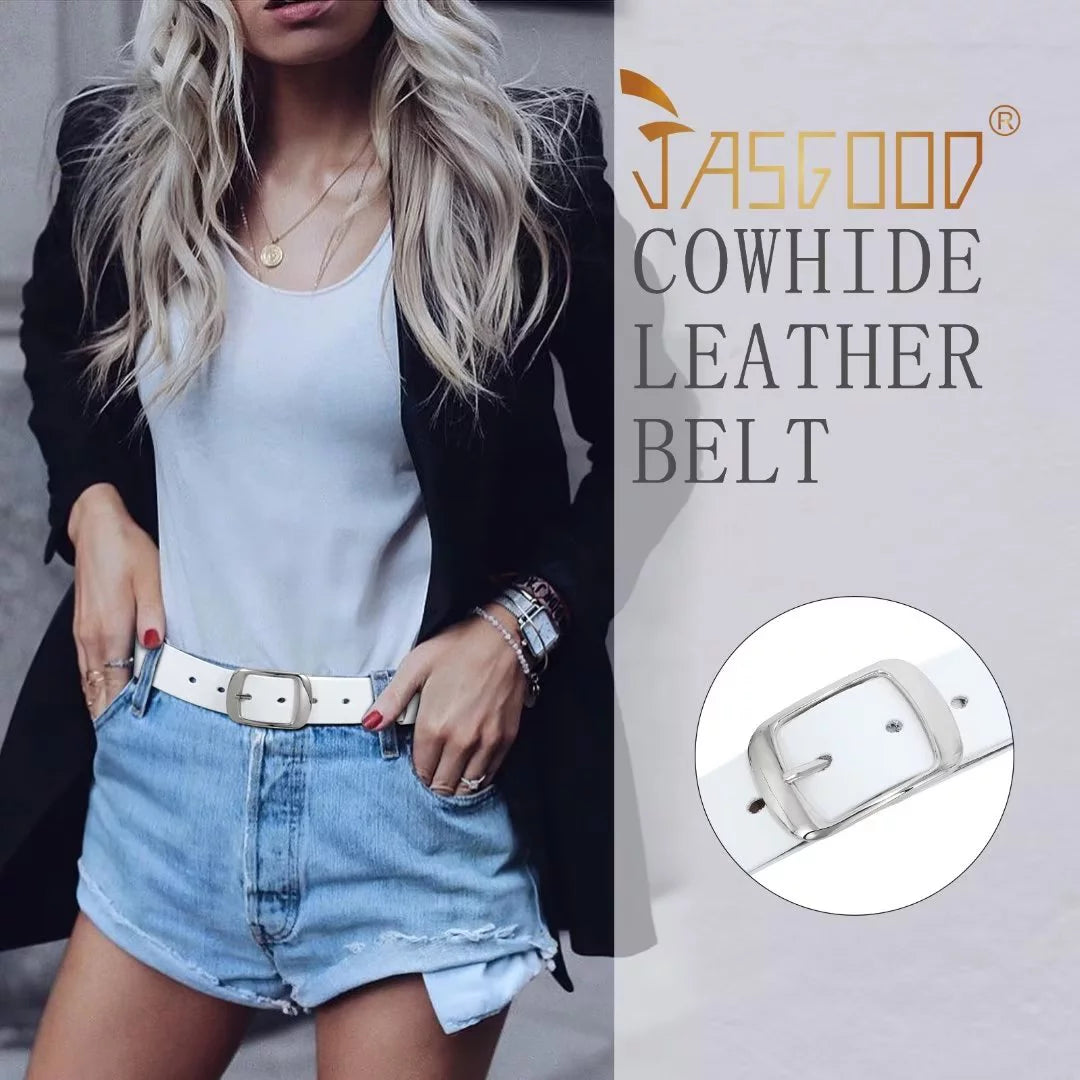 plus Size Belts for Women White Leather Belt for Jeans Pants