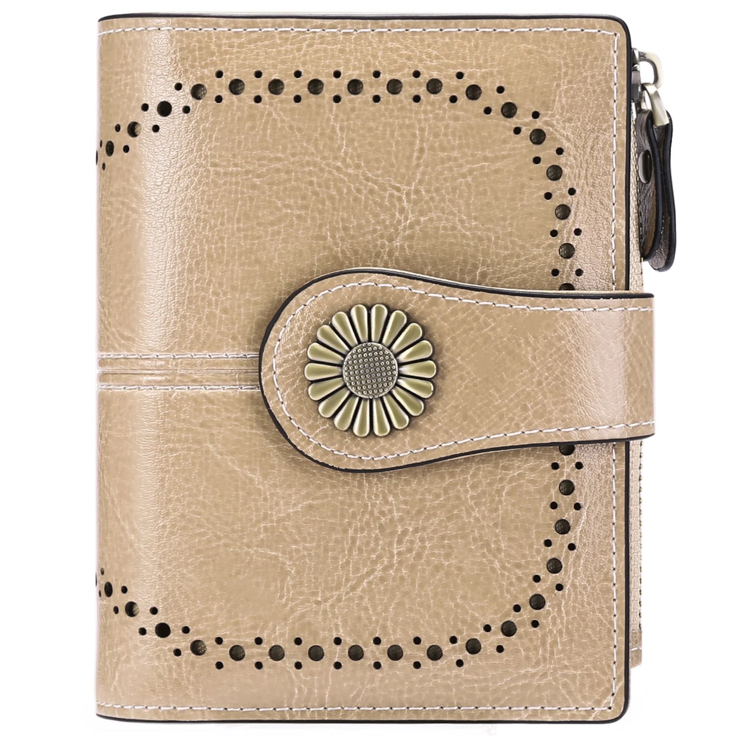 Small Women Wallet Genuine Leather Bifold Purse RFID Blocking Card Holder