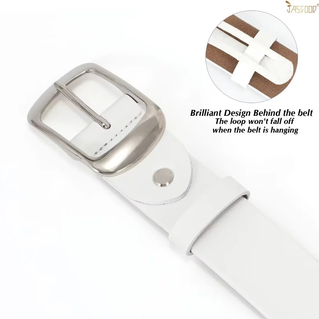 plus Size Belts for Women White Leather Belt for Jeans Pants