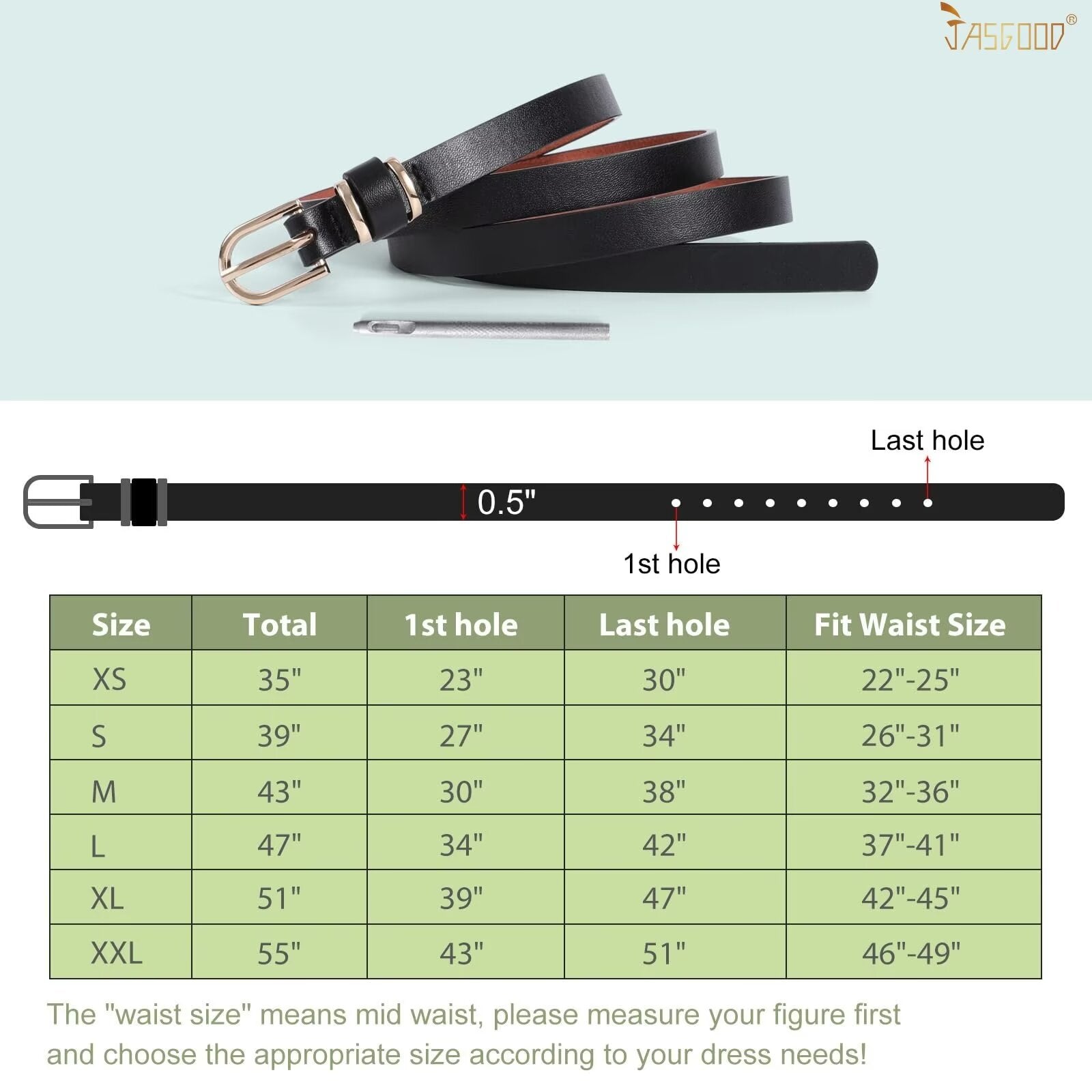 2 Pack plus Size Belts Woman Skinny Leather Belt for Jeans Pants Dresses